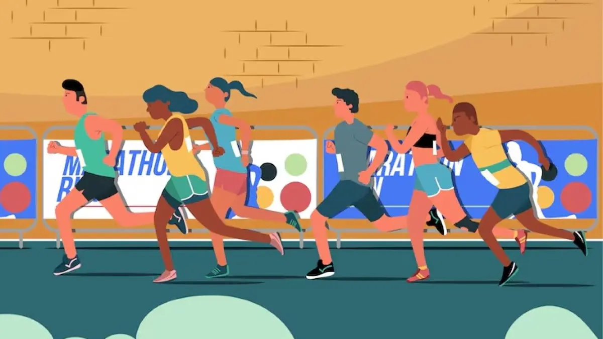 Ilustrasi Olahraga Maraton. (FREEPIK)