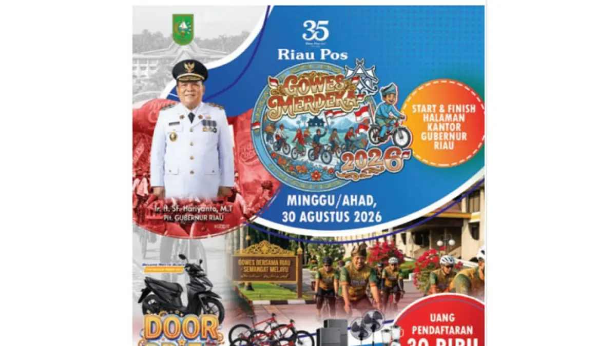 Riau Pos bersama Pemprov Riau kembali gelar Riau Pos Gowes Merdeka 2026 sebagai bagian dari rangkaian peringatan hari jadi ke-69 Provinsi Riau.