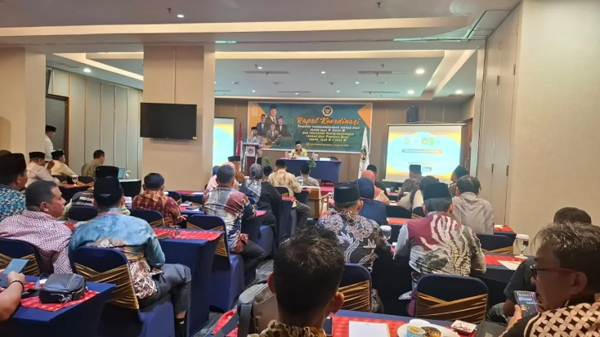 Kegiatan Rapat Koordinasi Evaluasi Penyelenggaraan Ibadah Haji 1447 H/2026 M di Pekanbaru. (Istimewa)