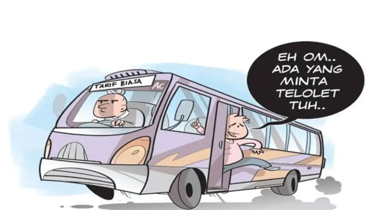Ilustrasi bus melaju di jalan raya. (Jawapos.com)