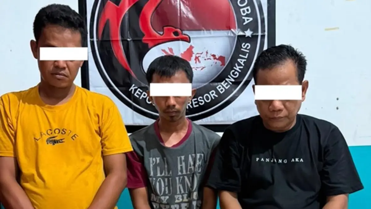 Seorang pria yang sudah enam bulan DPO narkoba berhasil diamankan Tim Opsnal Satresnarkoba Polres Bengkalis bersama dua rekannya di Kecamatan Bathin Solapan, Kamis (30/6/2026). (Istimewa)