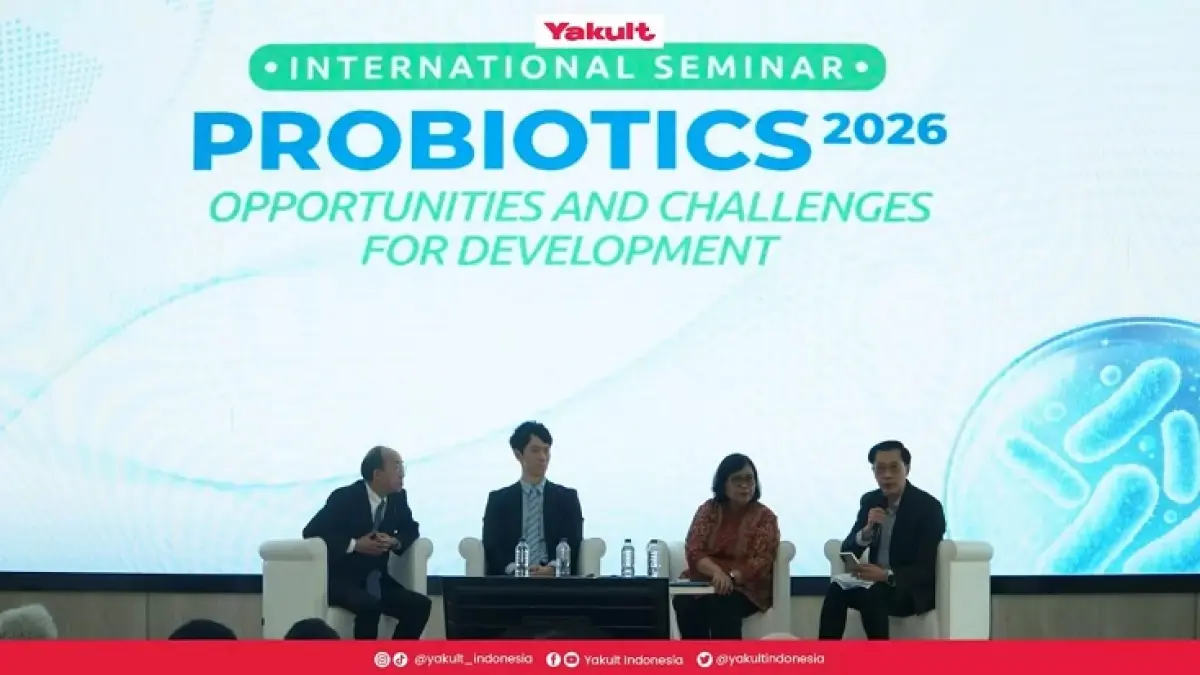 Suasana seminar Internasional PT Yakult Indonesia dan BPOM di Auditorium BPOM Jakarta, Selasa (4/8/2026). (Istimewa)