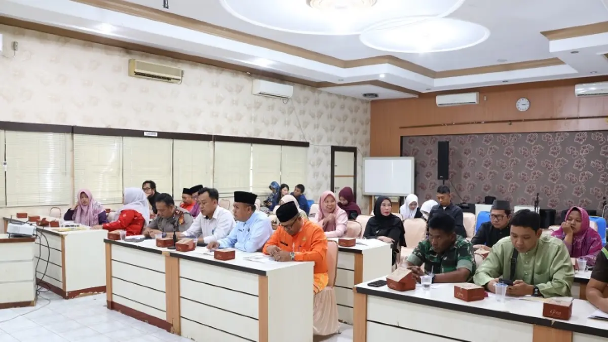 Wakil Bupati Inhil Yuliantini bersama unsur Forkopimda dan OPD mengikuti rilis inflasi daerah periode Juli 2026 yang digelar BPS Kabupaten Inhil di Aula Bapperida, Senin (3/8/2026). (Istimewa).