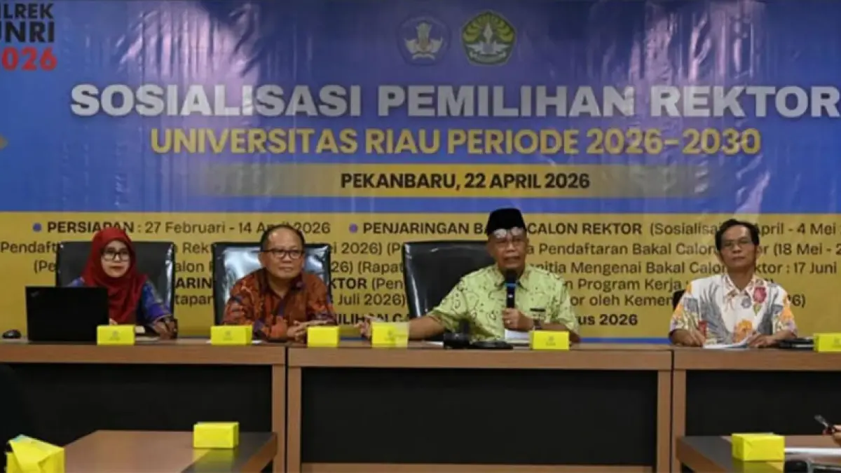 Senat Unri saat menetapkan calon Rektor Universitas Riau Periode 2026-2030, di Rektorat Unri. (Ist)