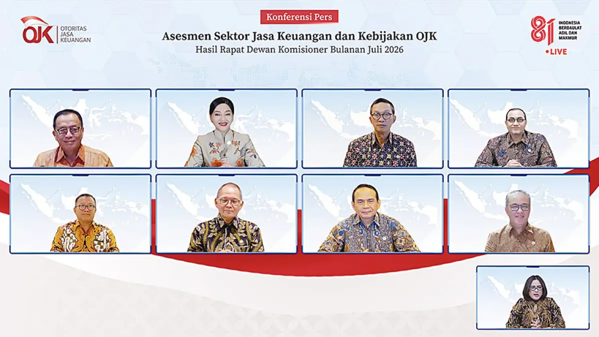 Tangkapan layar Rapat Dewan Komi­sioner Bulanan Otoritas Jasa Keuangan (OJK), belum lama ini.(ojk untuk riau pos)