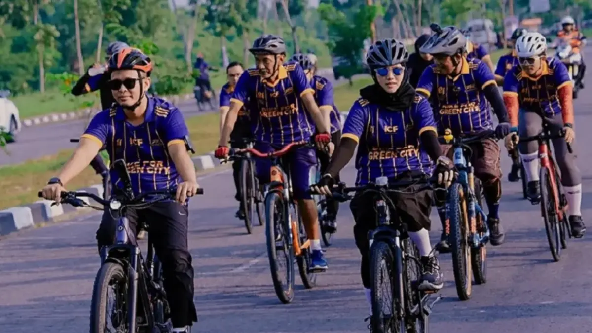 Wali Kota (Wako) Agung Nugroho mengapresiasi kampanye bersepeda untuk Kota Hijau ICF Pekanbaru. (Istimewa)