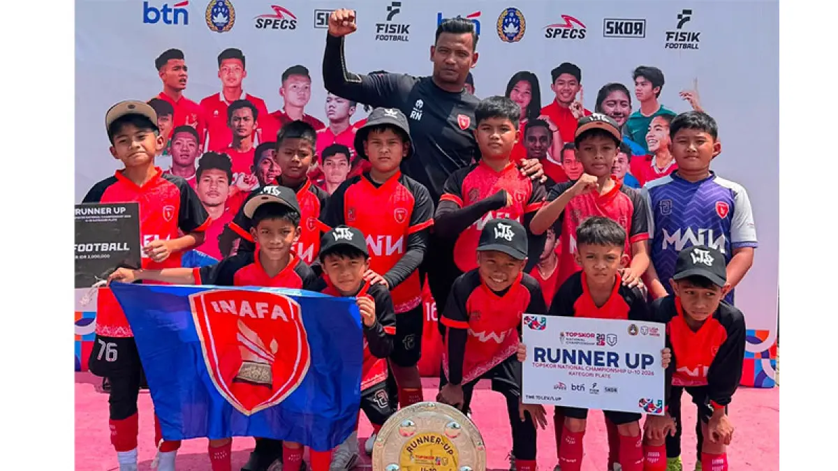 Tim Inafa U-10 Pekanbaru foto bersama usai meraih Runner Up pada Liga Top Skor Nusantara di Bogor. Ft Istimewa