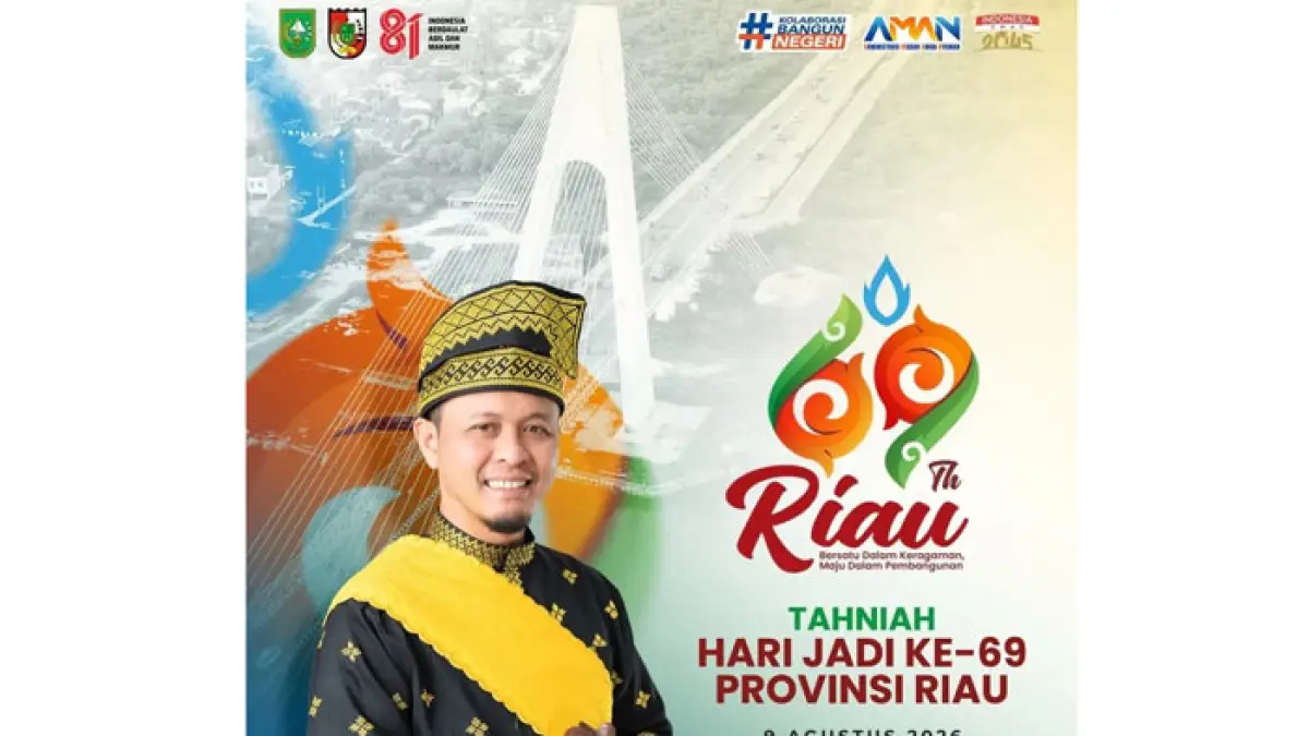 Wako Pekanbaru H Agung Nugroho SE MM menyampaikan ucapan tahniah dan doa untuk Provinsi Riau yang kini memasuki usia ke-69 tahun. (Istimewa)