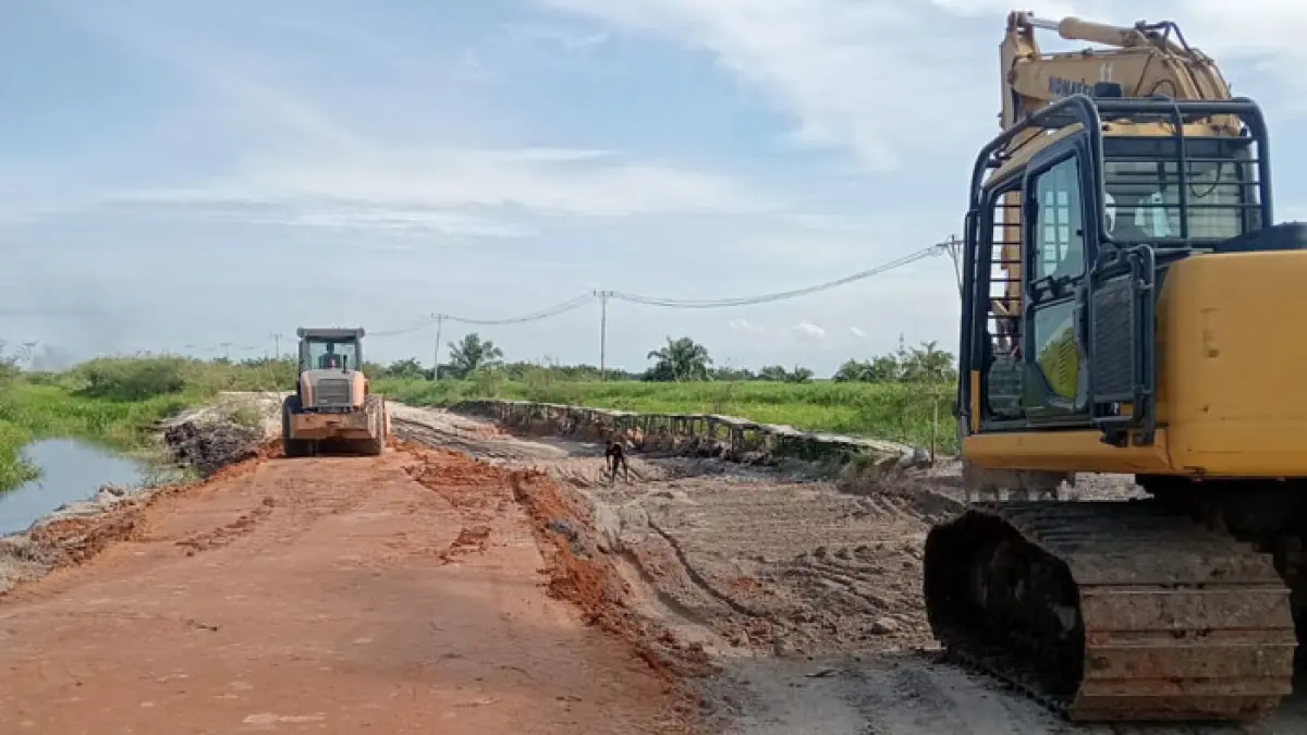 Perbaikan ruas Jalan Sontang-Duri Kabupaten Rohul hampir rampung. (PUPR Riau untuk Riaupos.co)