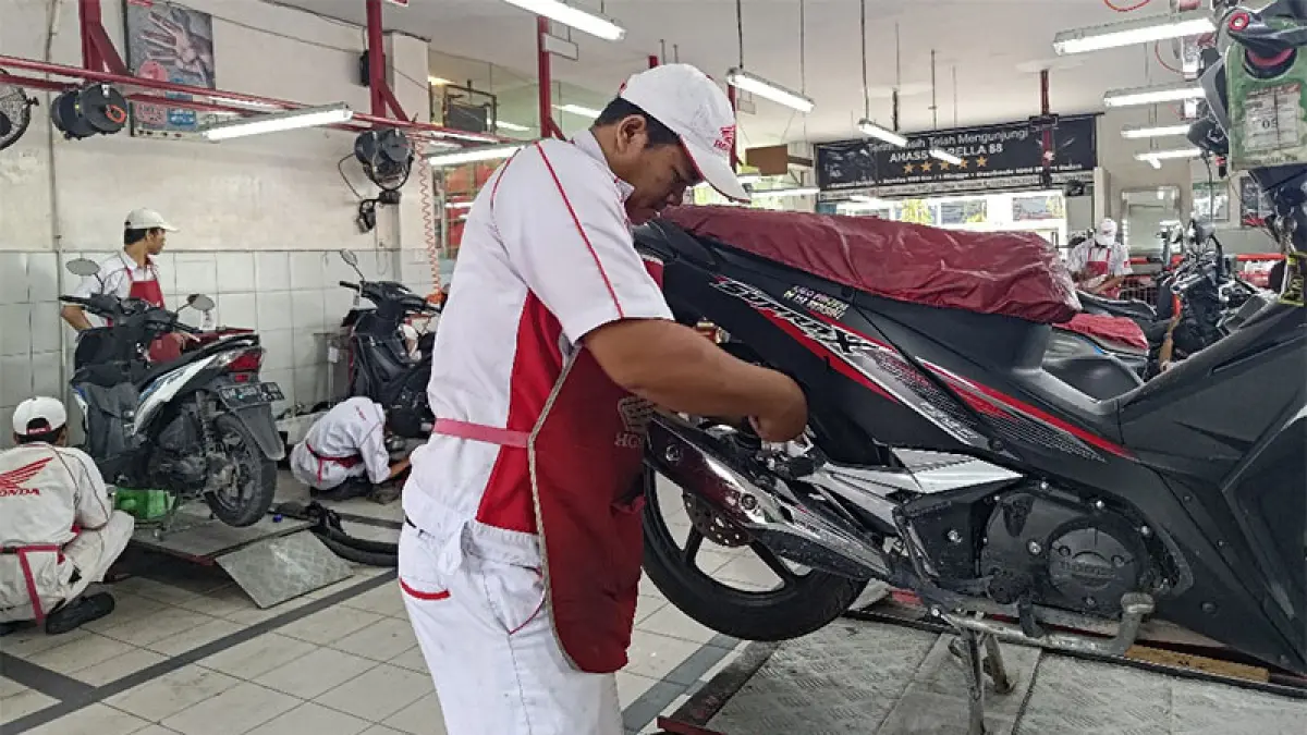 Memperingati HUT RI ke-81, PT CDN Riau menghadirkan promo Gebyar Kemerdekaan Servis Motor Tetap Prima, mulai 10 hingga 31 Agustus 2026 di seluruh jaringan bengkel resmi Honda wilayah Riau. (Istimewa)