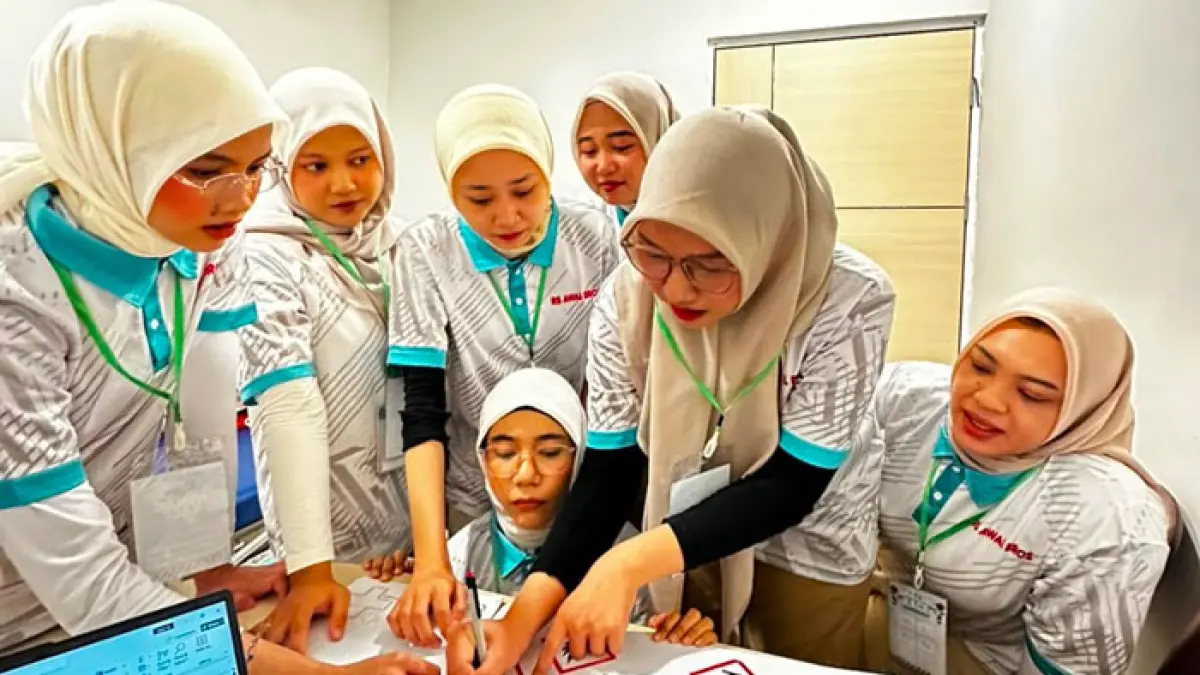 Suasana Amazing race di RS Awal Bros Panam yang merupakan bagian dari rangkaian HUT RSAB ke-28 tahun. (Istimewa)