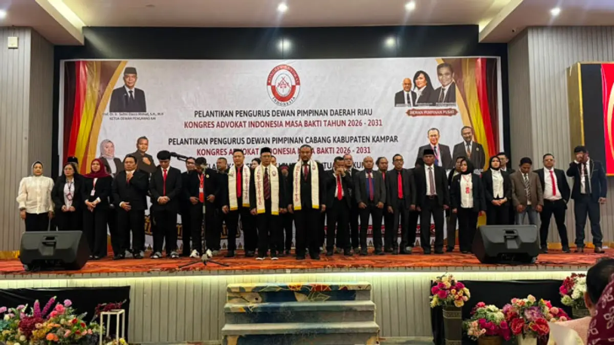 Pelantikan Pengurus DPD KAI Riau di Pekanbaru pada Kamis (13/8/2026). (Humas Kanwil Kemenkum Riau untuk Riaupos.co)