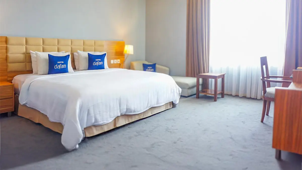 Salah satu kamar Hotel Dafam Pekanbaru siap menyambut para tamu menikmati promo Merdeka Staycation selama Agustus 2026. (hotel dafam pekanbaru untuk riau pos)