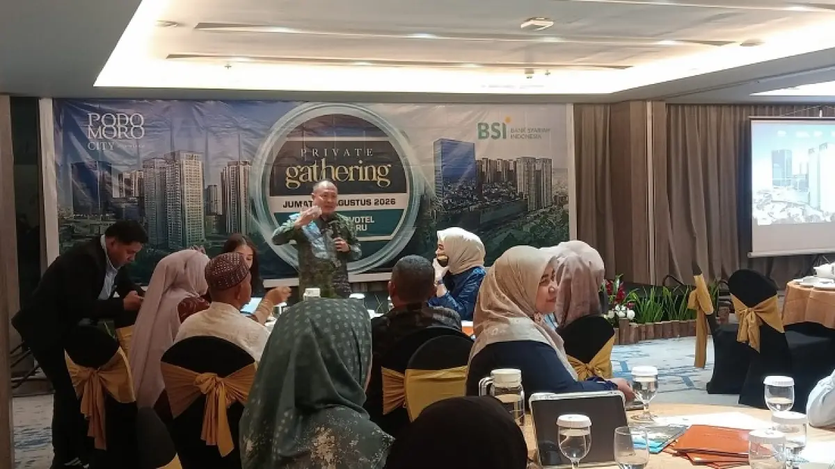 Nasabah prioritas Bank BSI Pekanbaru menikmati private gathering bersama BSI Pekanbaru dan Podomoro City Deli Medan di Novotel Pekanbaru, Jumat (14/8/2026). (Prapti Dwi Lestari/Riaupos.co)
