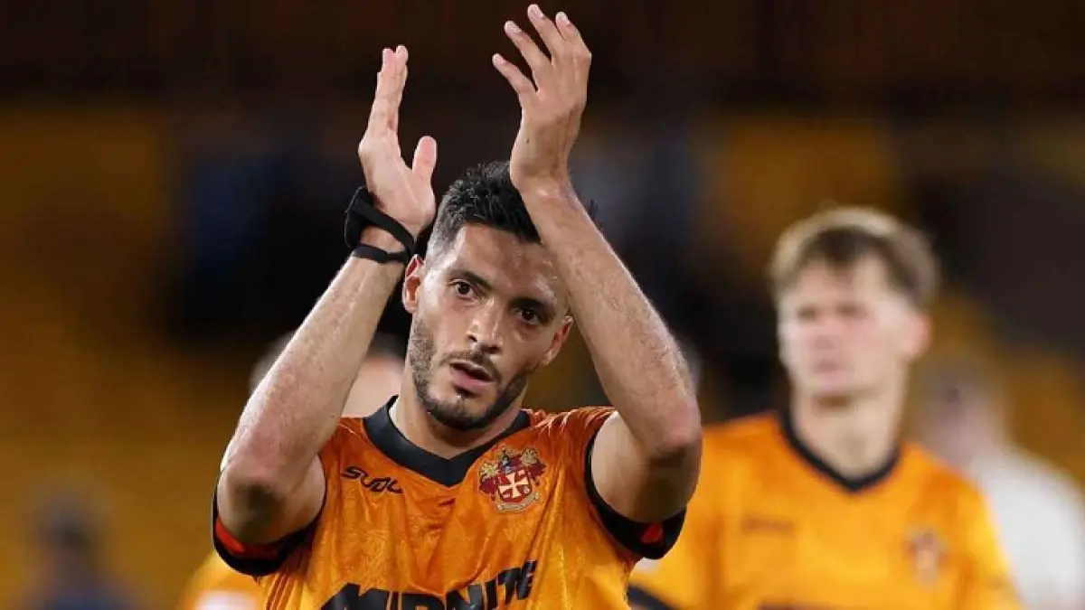 Raúl Jiménez mencetak gol di menit-menit akhir pada kembalinya ke Wolves. (David Rogers/Getty Images)
