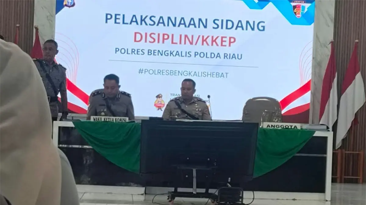 Pelaksanaan Sidang Kode Etik Profesi Polri di Polres Bengkalis, Kamis (19/8/2026). Foto Istimewa
