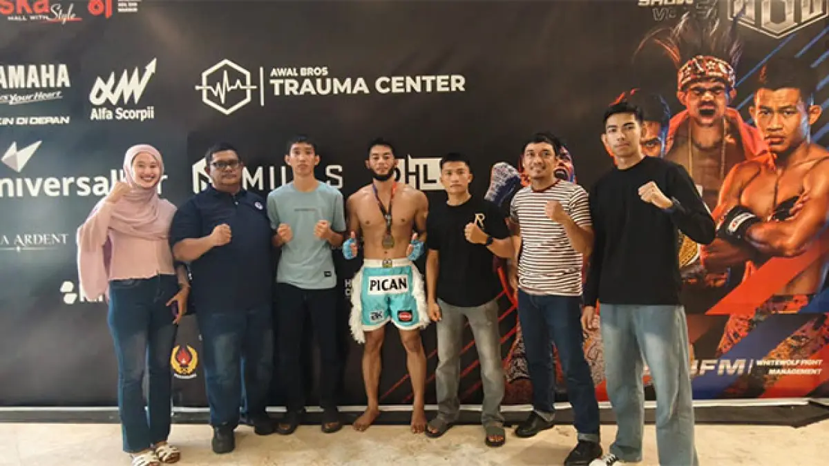 Tim Kick Boxing Kabupaten Bengkalis berhasil meraih tiga medali emas di ajang SKA Sportshow 3!, Ahad (23/8/2026). Foto Istimewa
