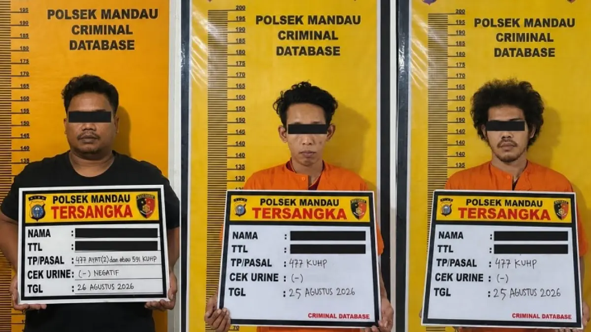  Tim Resmob 125 Polres Bengkalis sukses membukuk tiga pelaku curanmor. (Istimewa)