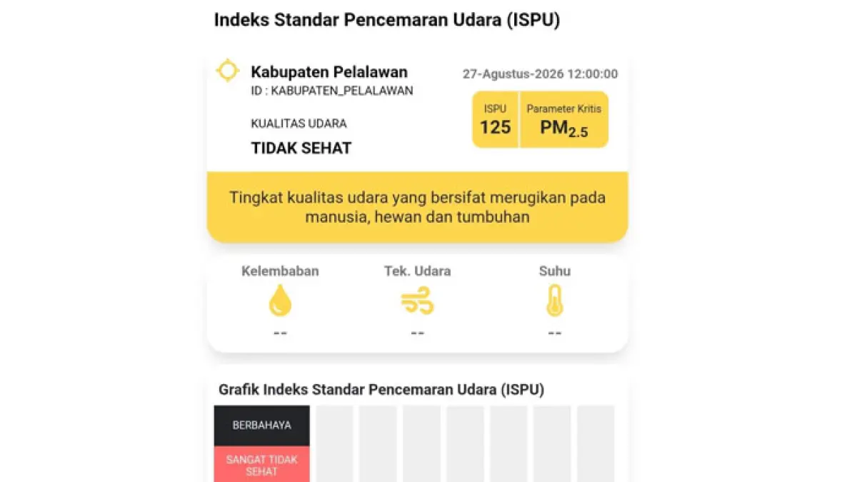 Kondisi kualitas udara di Pelalawan. (Istimewa)
