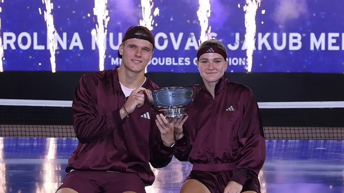 Pasangan Republik Ceko Karolina Muchova/Jakub Mensik sukse menjuarai ganda campuran US Open setelah di final mengalahkan pasangan Swiss Italia, Belinda Bencic dan Flavio Cobolli 6-3, 1-6, 1-0 (10-6).(Instagram @usopen)(
