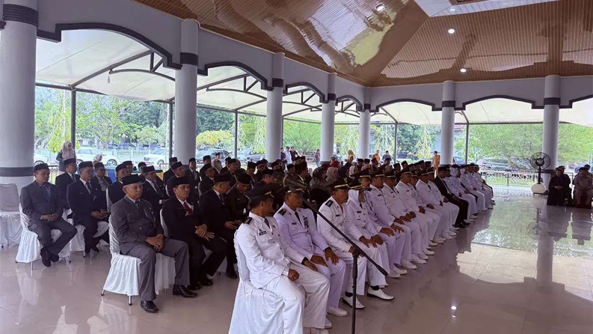 BERSIAP DILANTIK: 83 ASN Pemkab Siak dirotasi dan bersiap dilantik oleh Bupati Afni Z di Balairung Datuk Empat Suku Komplek Rumah Rakyat Siak Kota, Selasa (1/9/2026).(Pemkab siak untuk riau pos)