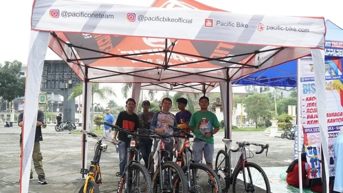  Pasific menjadi salah satu merek sepeda terkemuka buka booth di Riau Pos Gowes Merdeka 2026. (Prapti Dwi  Lestari/Riaupos.co)