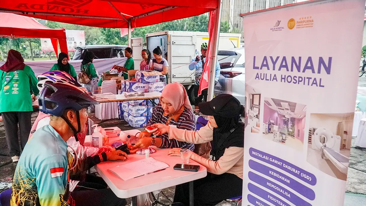 Layanan Kesehatan RS Aulia Hospital di iven Riau Pos Gowes Merdeka 2026, Ahad (6/8/2026).(MHD AKHWAN/RIAUPOS)