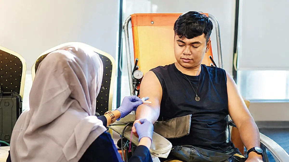 Suasana donor darah The Zuri Hotel Pekanbaru, baru-baru ini.(The Zuri Hotel Pekanbaru untuk Riau Pos)