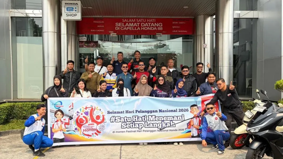 Momen Hari Pelanggan Nasional (Harpelnas) 2026, PT. Capella Dinamik Nusantara (Capella Honda) Riau selaku main dealer sepeda motor Honda wilayah Riau menggelar kegiatan istimewa bertajuk "Rolling City & Customer Gathering," Sabtu (5/9/2026). (Istimewa)
