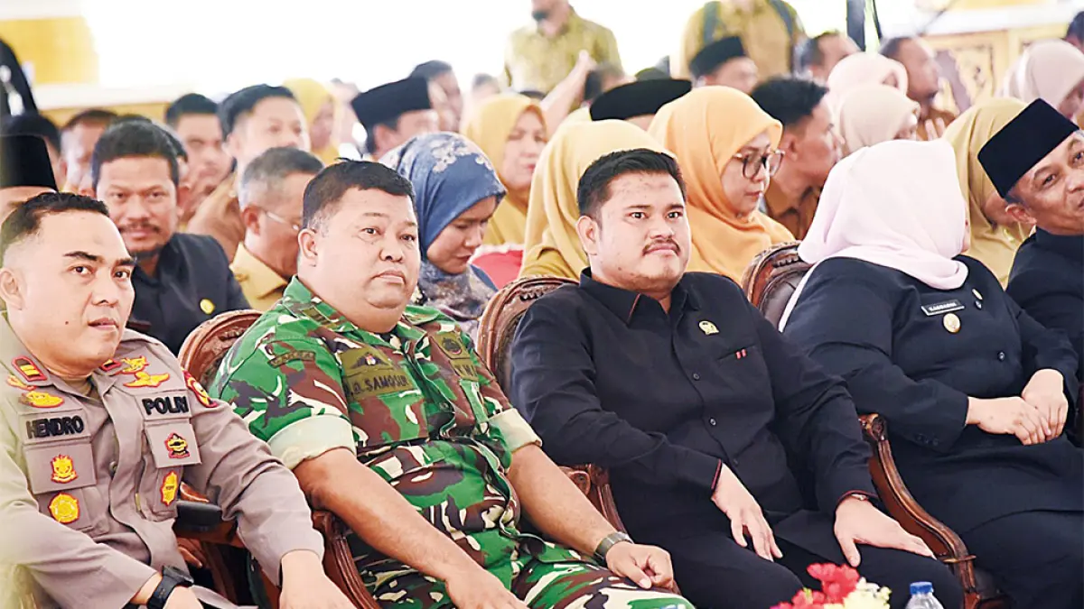 Ketua DPRD Bengkalis Septian Nugraha saat menghadiri pelantikan kepala desa se-Kabupaten Bengkalis di Pendopo Rumah Bupati Bengkalis, belum lama ini. (dprd bengkalis untuk riau pos)