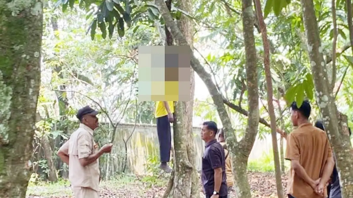 ODGJ gantung diri di belakang RS Unri Jalan HR Soebrantas Panam, Selasa (8/9/2026).(Istimewa)