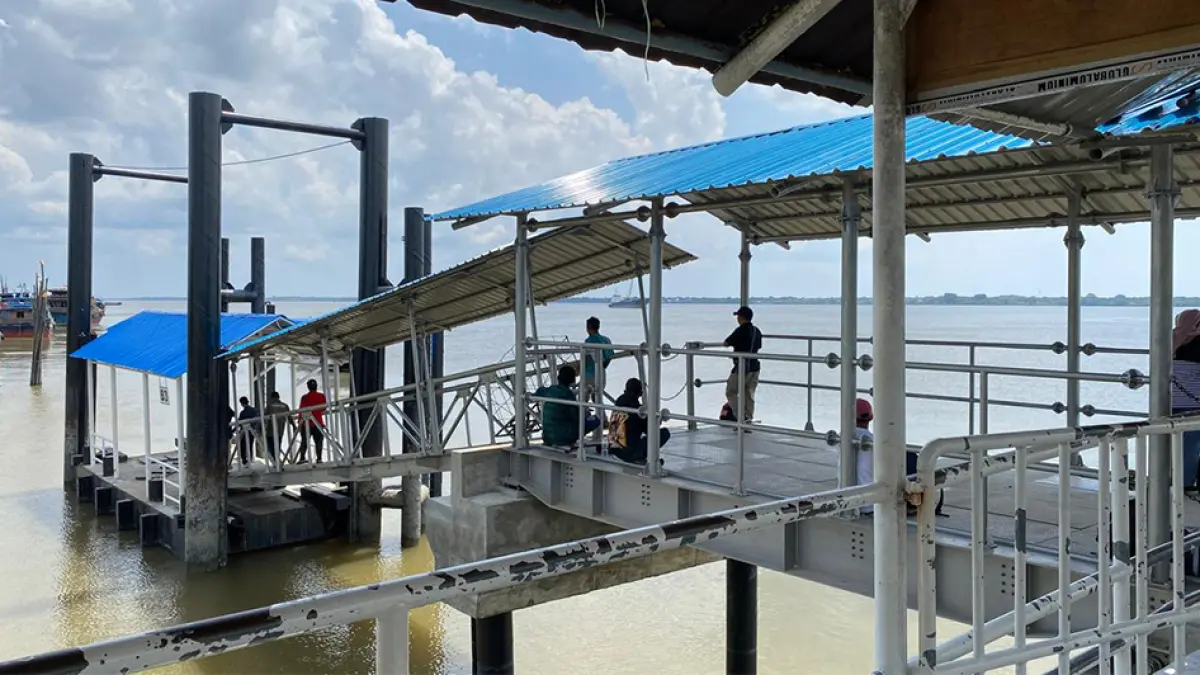 DERMAGA: Situasi dermaga Pelabuhan Internasional Tanjung Harapan, Selatpanjang, Ahad (13/9/2026).(Wira saputra/riau pos)