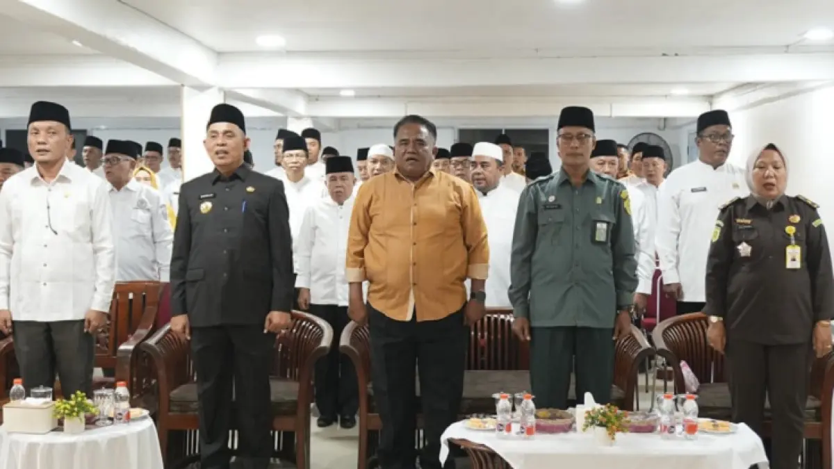 Bupati Inhil Herman dan pejabat lainnya saat menghadiri pelantikan penguris LPTQ Inhil di Tembilahan, Selasa (15/9/2026).(Diskominfo Inhil)