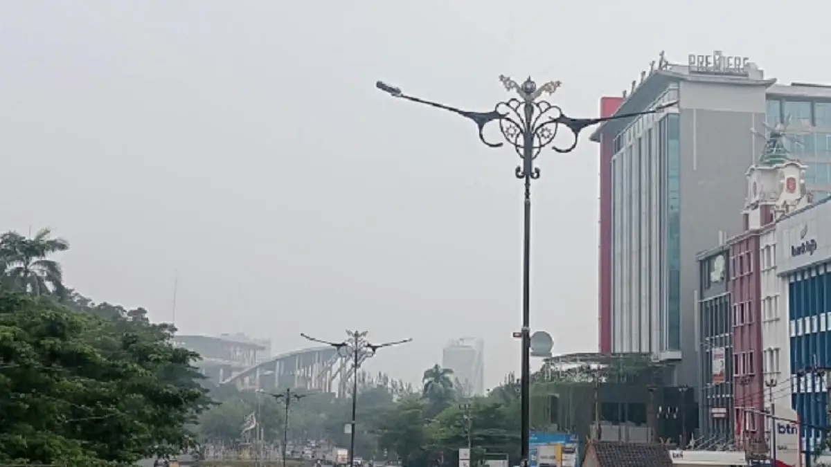 BMKG Pekanbaru mengatakan kondisi udara Pekanbaru telah berada pada level tidak sehat sejak pergantian hari, Rabu (16/9/2026).(Prapti Dwi Lestari/Riaupos.co)