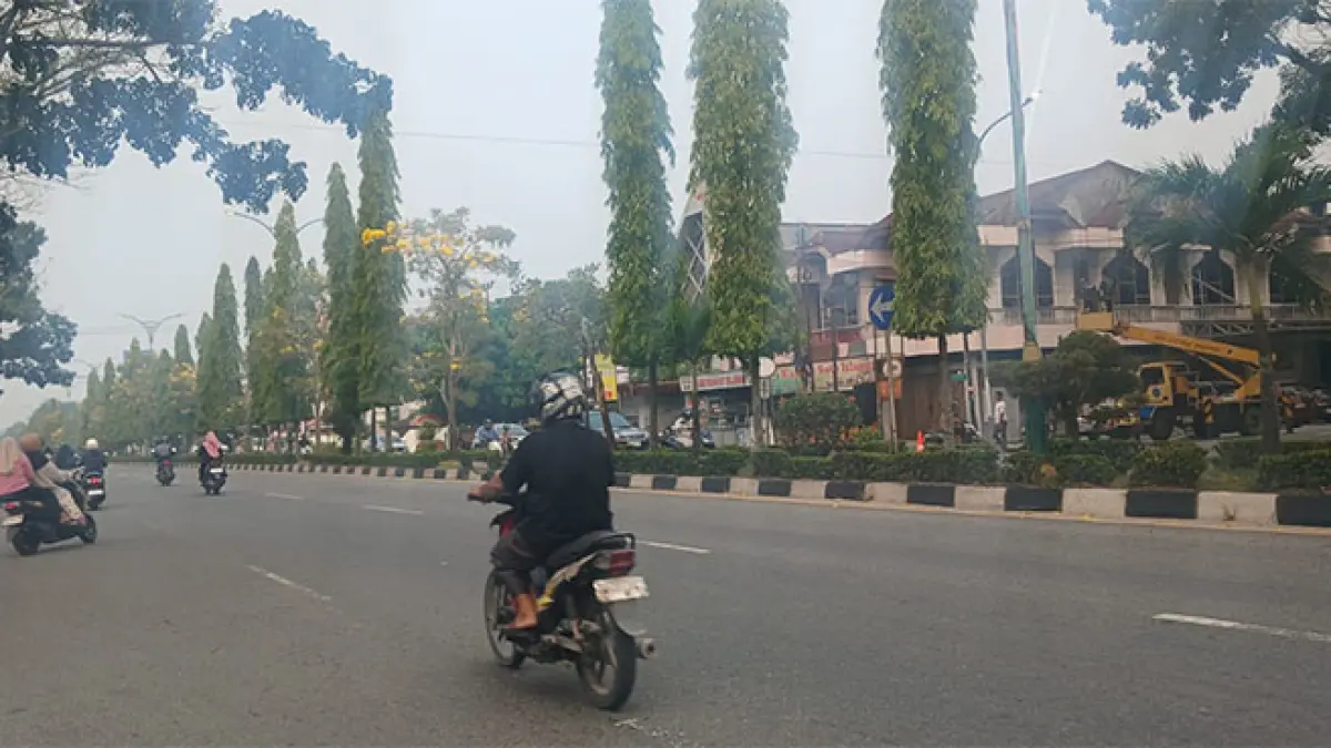 ISPU di Bangkinang mencapai 203 atau masuk kategori sangat tidak sehat, Kamis (17/9/2026). Kamaruddin/Riaupos.co