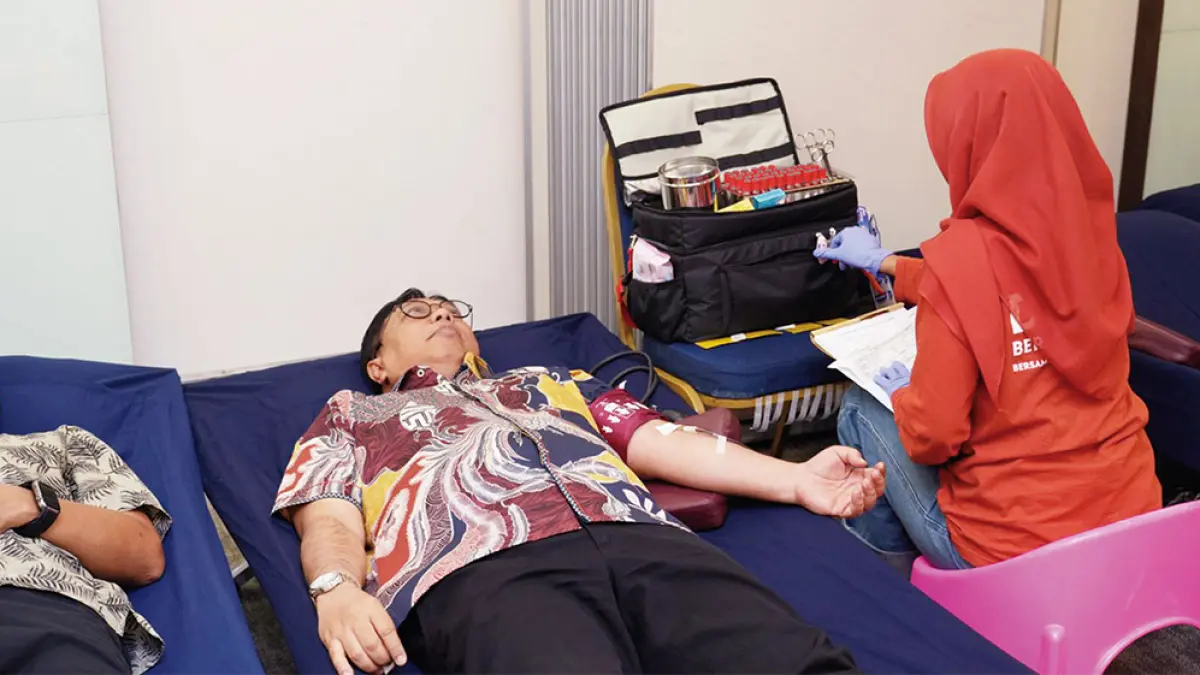 Aktivitas donor darah karyawan PTPN IV PalmCo, beberapa waktu lalu. (HUMAS PTPN REGIONAL III UNTUK RIAU POS)