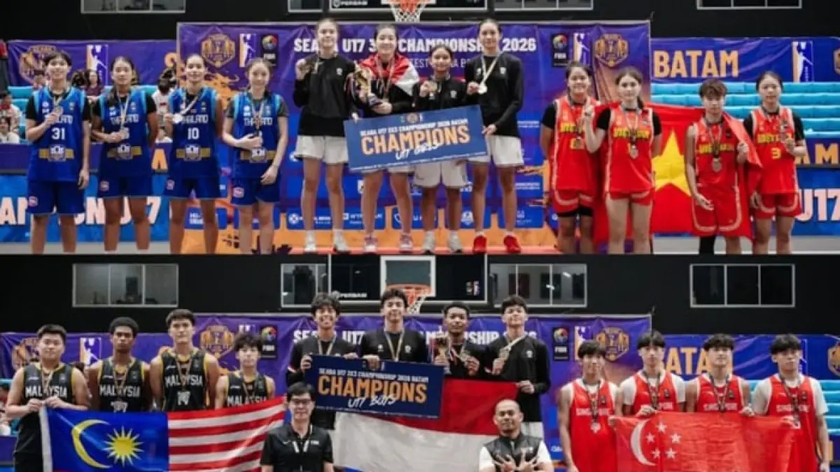Indonesia sukses kawinkan gelar juara Asia Tenggara di SEABA U17 3x3 Championship 2026. (DBL untuk Riaupos.co)