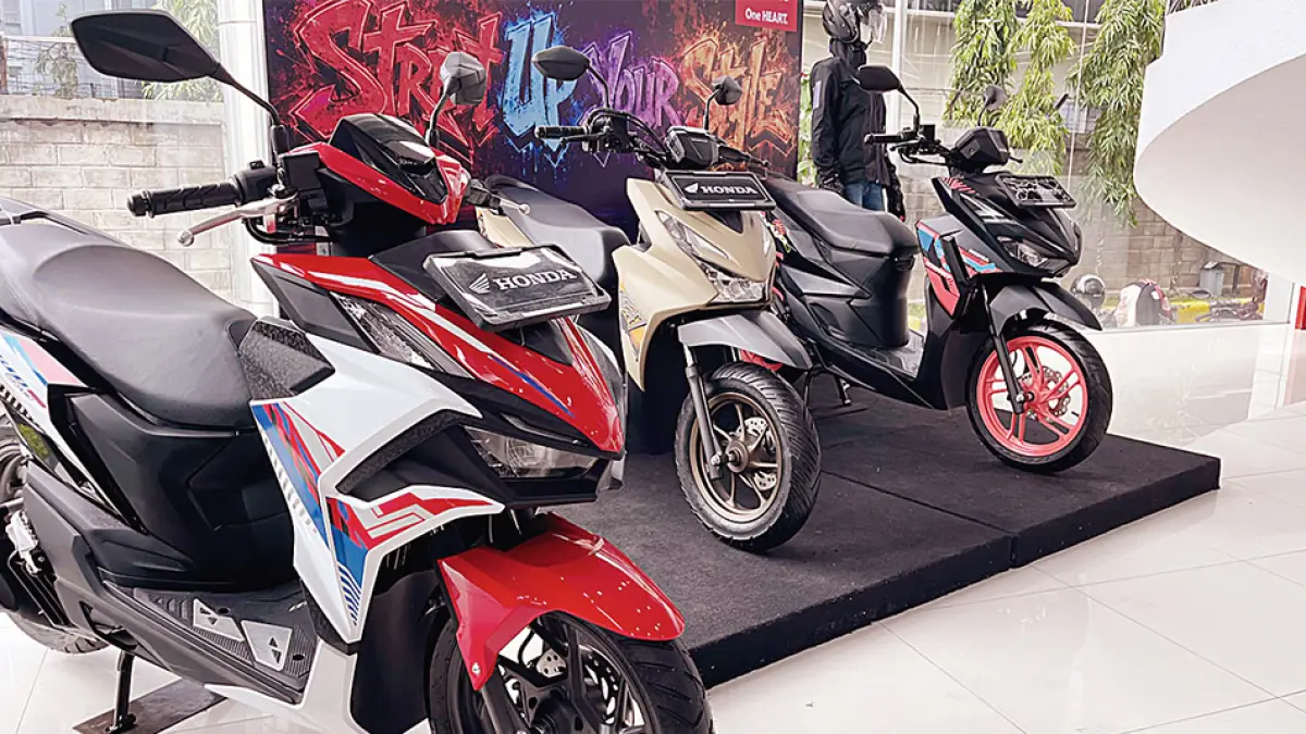 New Vario Evo 160 tampil sporty dengan pilihan warna yang menyegarkan. (siti azura/riau pos)