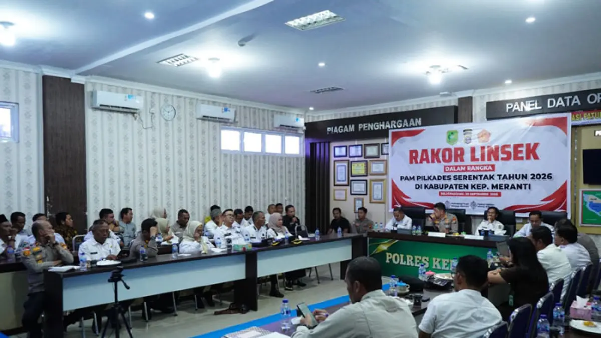 Rapat koordinasi pengamanan pemilihan 33 kepala desa di Mapolres Kepulauan Meranti. (Istimewa)