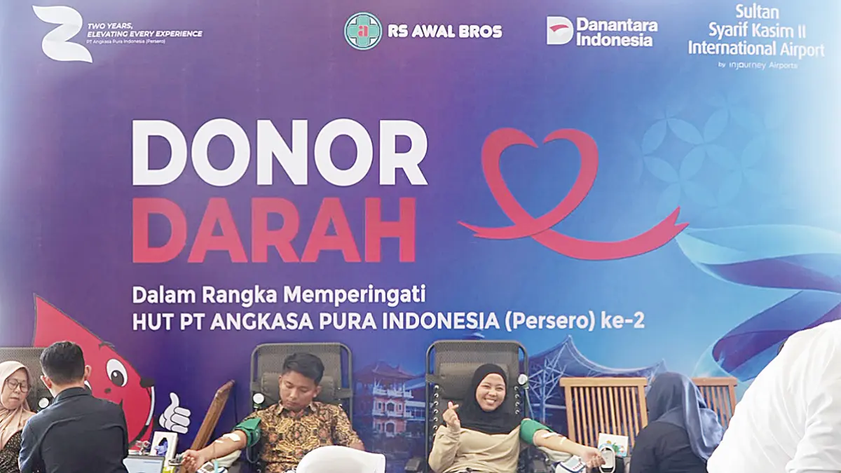 Dalam rangka memperingati HUT ke-2 InJourney Airports, PT Angkasa Pura Indonesia menggelar donor darah, Jumat (25/9/2026).