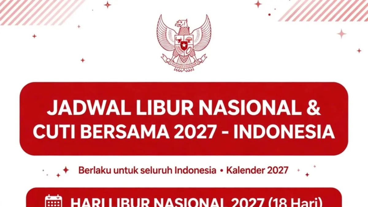 Ilustrasi, Jadwal hari libur nasional dan cuti bersama sepanjang tahun 2027.(META AI)