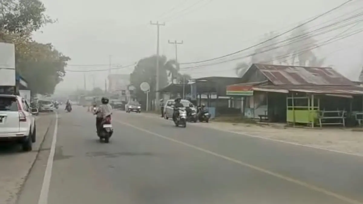 Kabut asap masih menyelimuti Kabupaten Kuansing, Rabu (7/10/2026). Foto Desriandi Candra