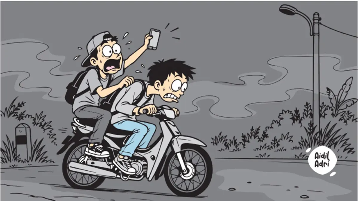ALAMAK!!! Motor tanpa Lampu