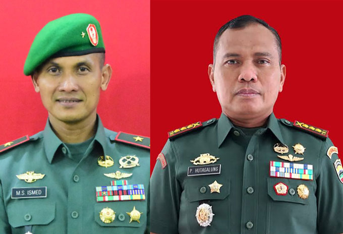 Brigjen TNI M Syech Ismed (kiri), Kolonel Inf Parlindungan Hutagalung  (kanan)