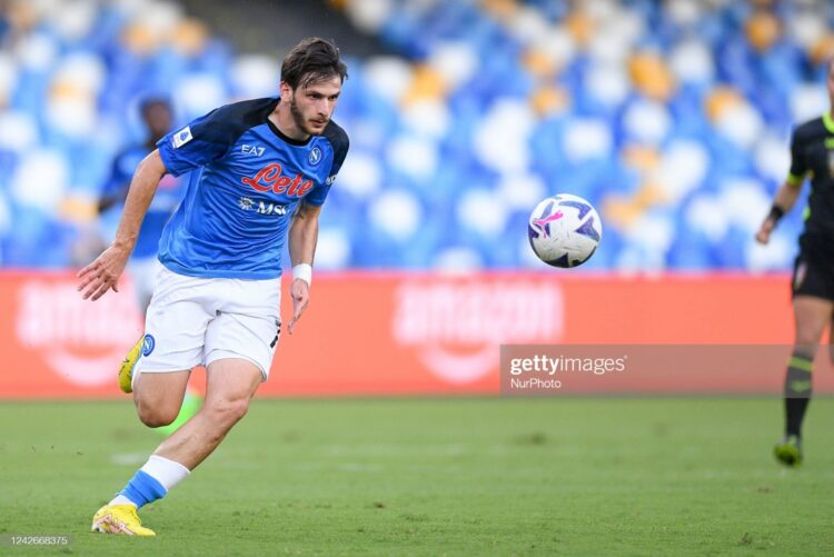 Winger SSC Napoli Khvicha Kvaratskhelia memiliki produktivitas gol bagus di awal Serie A musim ini.