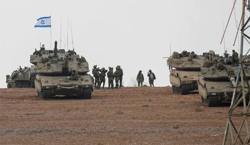 Ilustrasi tentara Israel terlihat sedang bersiap siaga di Jalur Gaza.