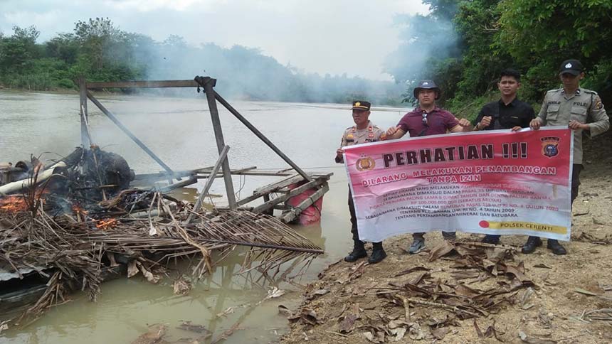 Polisi memberikan imbauan kepada masyarakat untuk tidak melakukan aktivitas PETI di Kuantan Singingi.