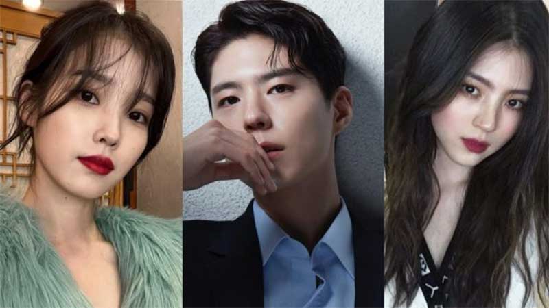 Dari kiri : IU, Park Bo Gum dan Han So Hee.