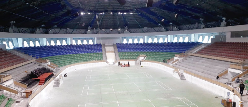 Gelanggang Remaja Jalan Jenderal Sudirman Pekanbaru sudah siap untuk pertandingan Porwil XI se-Sumatera 2023.