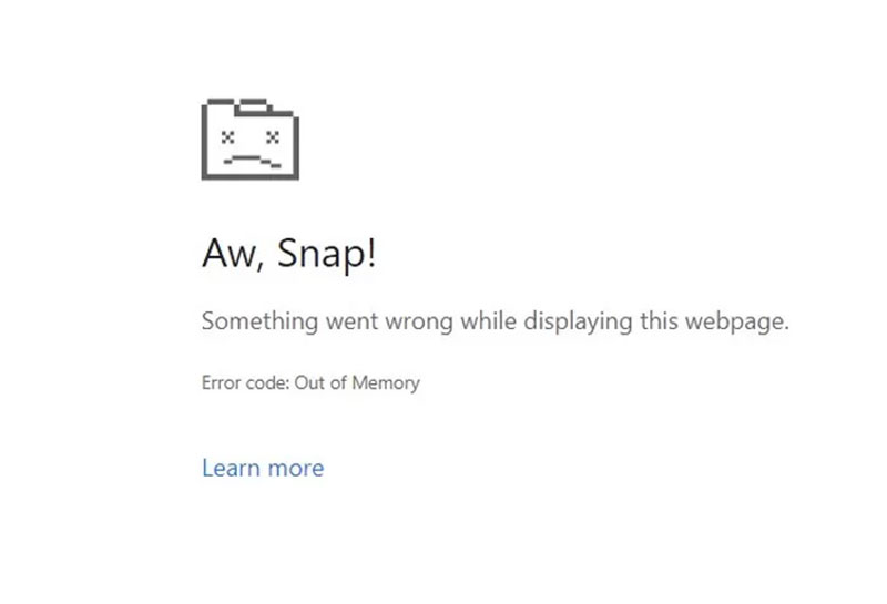 Ilustrasi: Google Chrome Out of Memory.